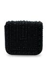 The Tan Clan_Black Beads, Stones Megan Flapover Bag _at_Aza_Fashions