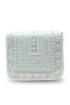 Buy_The Tan Clan_White Beads Megan Flapover Bag _Online_at_Aza_Fashions