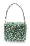 Shop_The Tan Clan_Green Beads, Pearls, Crystals Gigi Flapover Bag _at_Aza_Fashions