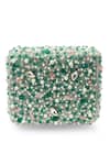 The Tan Clan_Green Beads, Pearls, Crystals Gigi Flapover Bag _at_Aza_Fashions