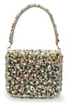 Shop_The Tan Clan_Multi Color Beads, Pearls, Crystals, Rhinestones Tyra Flapover Bag _at_Aza_Fashions