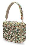 Buy_The Tan Clan_Multi Color Beads, Pearls, Crystals, Rhinestones Tyra Flapover Bag 