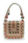 Shop_The Tan Clan_Multi Color Beads, Stones Abby Flapover Bag _at_Aza_Fashions