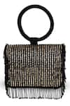 Buy The Tan Clan Black Beads, Fringe Sylvie Flapover Bag Online Buy_The Tan Clan_Black Beads, Fringe Sylvie Flapover Bag _Online