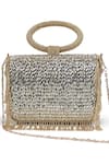 Shop_The Tan Clan_Gold Beads, Tassels Sylvie Flapover Bag _at_Aza_Fashions