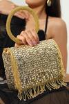 Buy_The Tan Clan_Gold Beads, Tassels Sylvie Flapover Bag _at_Aza_Fashions