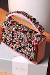 Shop_The Tan Clan_Pink Gemstones, Crystals Kylie Flapover Bag _at_Aza_Fashions