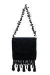 Shop_The Tan Clan_Black Beads, Tassels Mira Flapover Bag _at_Aza_Fashions