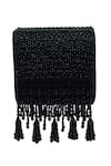 The Tan Clan_Black Beads, Tassels Mira Flapover Bag _Online_at_Aza_Fashions