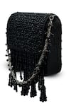 Shop_The Tan Clan_Black Beads, Tassels Mira Flapover Bag _Online_at_Aza_Fashions