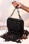 Buy_The Tan Clan_Black Beads, Tassels Mira Flapover Bag _at_Aza_Fashions