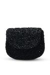 The Tan Clan_Black Beads, Sequins Amy Flapover Bag _Online_at_Aza_Fashions