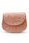 Buy_The Tan Clan_Peach Beads, Sequins, Pearls Amy Flapover Bag _Online_at_Aza_Fashions