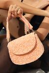 Buy_The Tan Clan_Peach Beads, Sequins, Pearls Amy Flapover Bag _at_Aza_Fashions