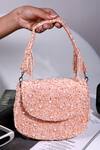 Shop_The Tan Clan_Peach Beads, Sequins, Pearls Amy Flapover Bag 