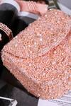 The Tan Clan_Peach Beads, Sequins, Pearls Amy Flapover Bag _Online