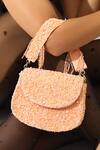 Buy_The Tan Clan_Peach Beads, Sequins, Pearls Amy Flapover Bag _Online