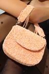 Shop_The Tan Clan_Peach Beads, Sequins, Pearls Amy Flapover Bag _Online