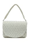 Shop_The Tan Clan_White Beads, Pearls Claire Flapover Bag _at_Aza_Fashions
