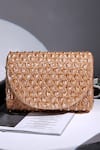 Shop_The Tan Clan_Gold Beads, Crystals Claire Flapover Bag _at_Aza_Fashions