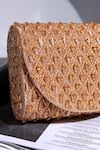 Buy_The Tan Clan_Gold Beads, Crystals Claire Flapover Bag 