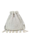 The Tan Clan_White Beads, Pearls, Sequins, Tassels Nora Potli Bag _Online_at_Aza_Fashions