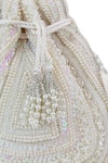 Buy_The Tan Clan_White Beads, Pearls, Sequins, Tassels Nora Potli Bag 
