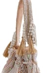 The Tan Clan_Beige Beads, Pearls, Sequins, Tassels Nora Potli Bag _Online_at_Aza_Fashions