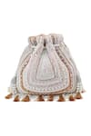 Buy_The Tan Clan_Beige Beads, Pearls, Sequins, Tassels Nora Potli Bag _Online_at_Aza_Fashions