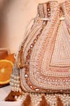 Shop_The Tan Clan_Beige Beads, Pearls, Sequins, Tassels Nora Potli Bag 