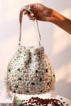 Buy_The Tan Clan_White Beads, Pearls, Stones, Tassels Ayra Potli Bag _at_Aza_Fashions