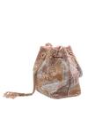 Shop_The Tan Clan_Rose Gold Beads, Sequins, Tassels Terra Bucket Bag _Online_at_Aza_Fashions