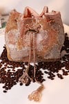 Buy_The Tan Clan_Rose Gold Beads, Sequins, Tassels Terra Bucket Bag 