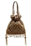 The Tan Clan Gold Beads, Pearls, Tassels Adhya Potli Bag Online at Aza Fashions The Tan Clan_Gold Beads, Pearls, Tassels Adhya Potli Bag _Online_at_Aza_Fashions
