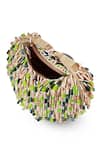 Buy_The Tan Clan_Beige Beads Bella Green Multicolor Half Moon Bag _Online_at_Aza_Fashions