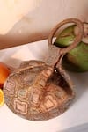The Tan Clan_Gold Beads Luna Half Moon Bag _at_Aza_Fashions