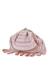 The Tan Clan_Pink Beads, Pearls, Sequins, Tassels Nora Half Moon Bag _Online_at_Aza_Fashions