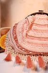 Buy_The Tan Clan_Pink Beads, Pearls, Sequins, Tassels Nora Half Moon Bag 