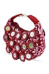 The Tan Clan_Red Sequins, Mirrors Kim Half Moon Bag _Online_at_Aza_Fashions
