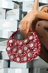 The Tan Clan_Red Sequins, Mirrors Kim Half Moon Bag _at_Aza_Fashions