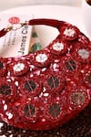 Buy_The Tan Clan_Red Sequins, Mirrors Kim Half Moon Bag 