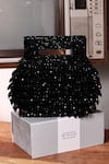 Buy_The Tan Clan_Black Beads, Pearls Cindy Box Clutch _at_Aza_Fashions