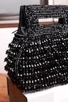 Shop_The Tan Clan_Black Beads, Pearls Cindy Box Clutch _at_Aza_Fashions