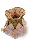Shop_The Tan Clan_Multi Color Beads, Pearls, Stones, Tassels Juhi Lotus Potli With Handle _Online_at_Aza_Fashions