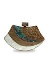 Shop_The Tan Clan_Gold Lynn Brass Clutch _Online_at_Aza_Fashions
