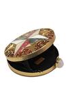 The Tan Clan_Gold Gemstones, Pearls Lisa Brass Clutch _Online_at_Aza_Fashions