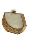Buy_The Tan Clan_Gold Stones Demi Brass Clutch _Online_at_Aza_Fashions