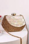 Buy_The Tan Clan_Gold Stones Demi Brass Clutch _at_Aza_Fashions