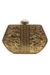 Buy_The Tan Clan_Gold Stones Demi Brass Clutch 