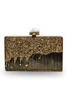 The Tan Clan_Gold Stones Nayla Brass Clutch _Online_at_Aza_Fashions